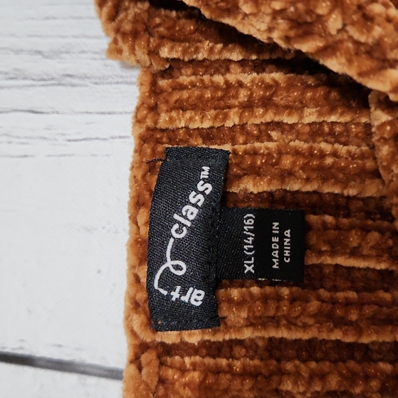 Art Class Juniors 14-16 Velour like Brown Tank top - Picture 2 of 6